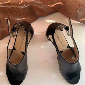 Black chunky heel sandals